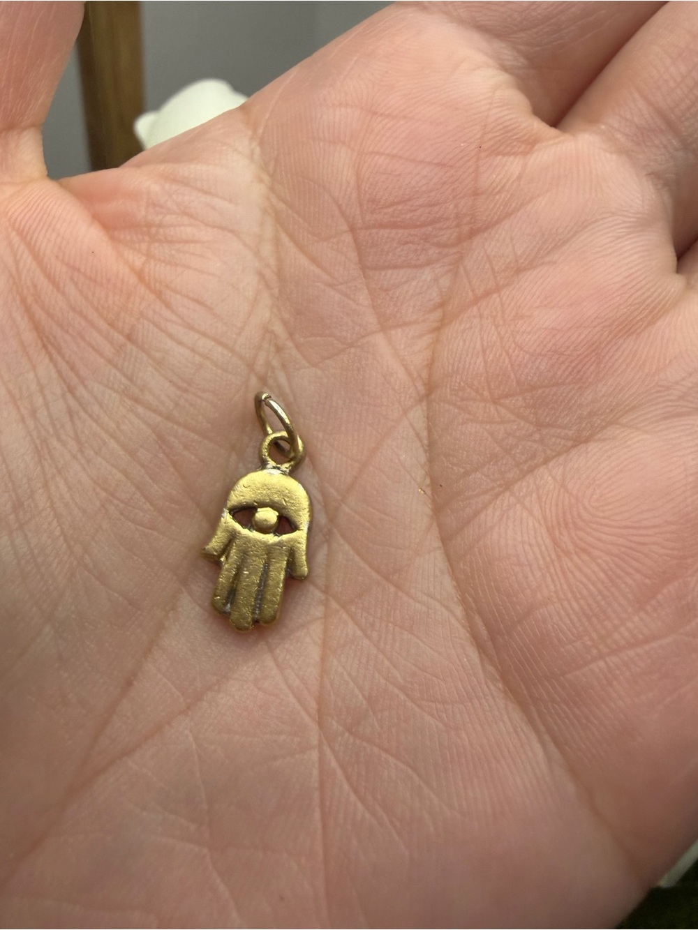 Gold Hamsa Hand Charm Pendant